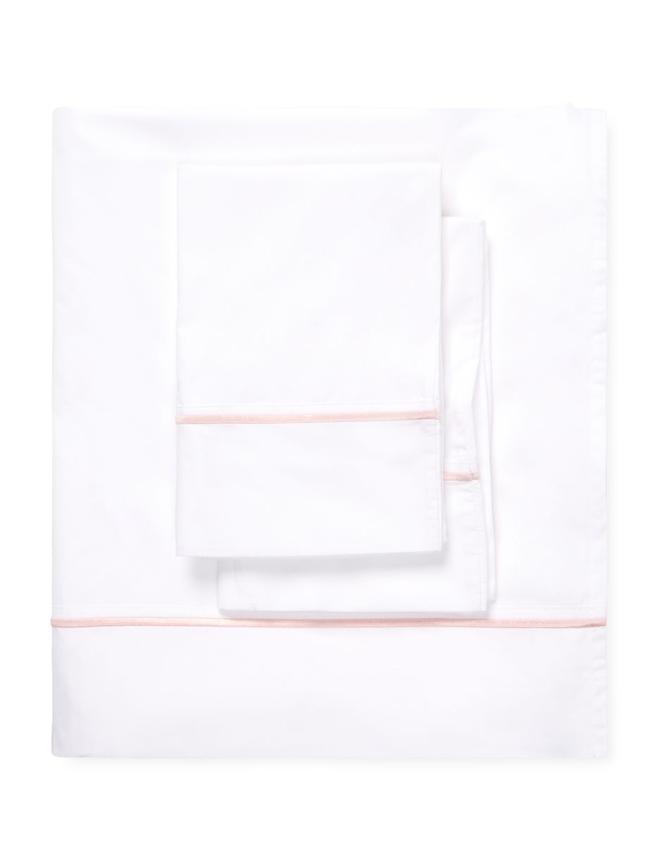 Single Stripe Embroidered Percale Sheet Set