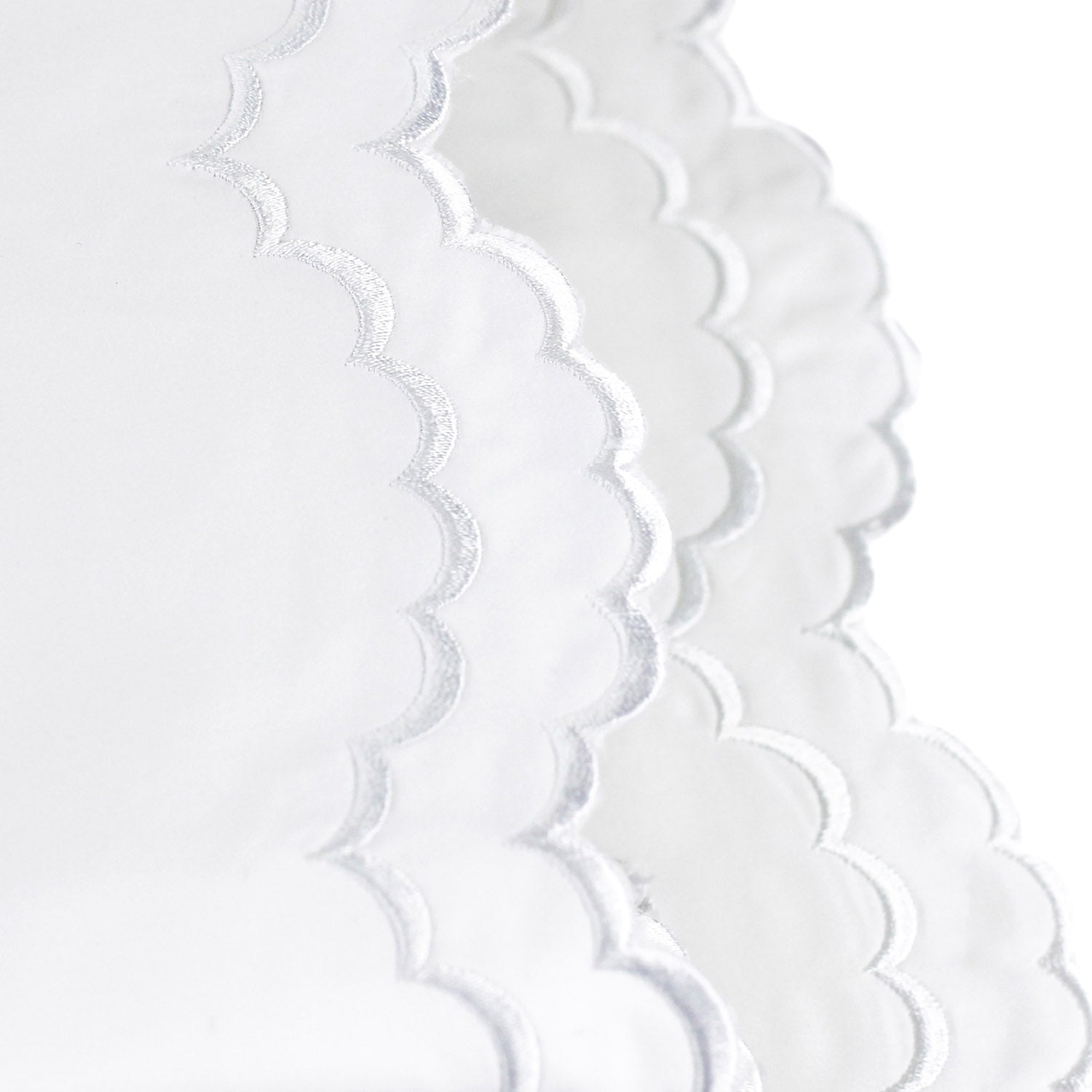 Double Scallop Embroidered Percale Sheet Set