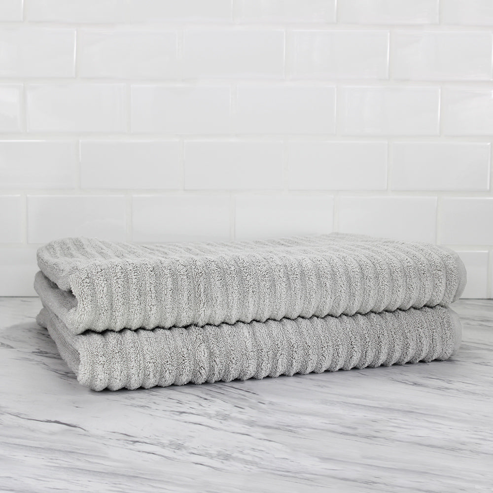 100% Turkish Cotton Ribbed Bath Sheets 2 Piece Set – Laytner's Linen & Home