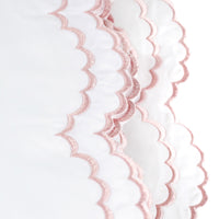 Double Scallop Embroidered Percale Sheet Set