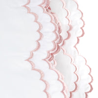 Double Scallop Embroidered Percale Sheet Set