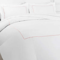 Single Stripe Embroidered Percale Duvet Set