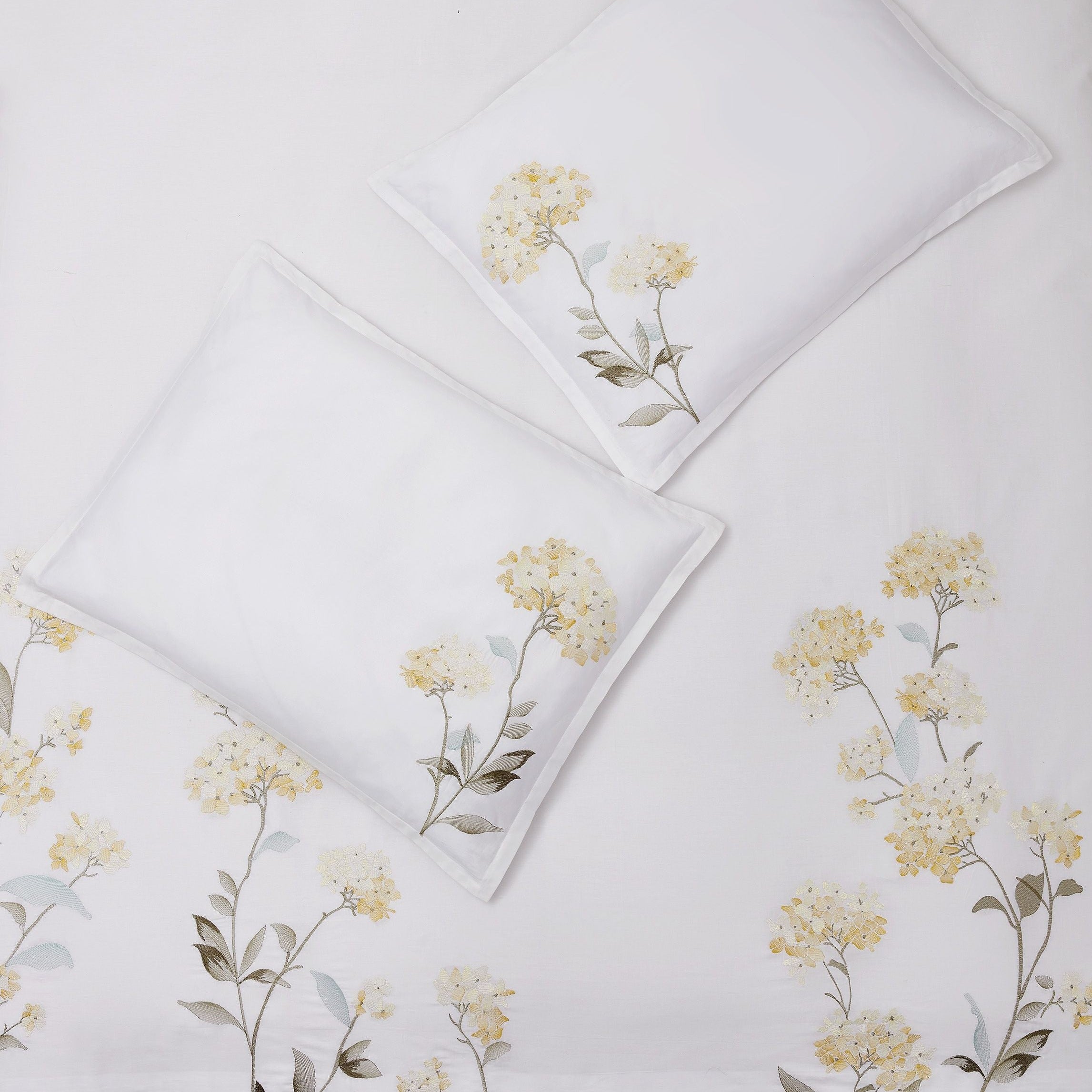 Hydrangea 100% Cotton Embroidered Duvet Set