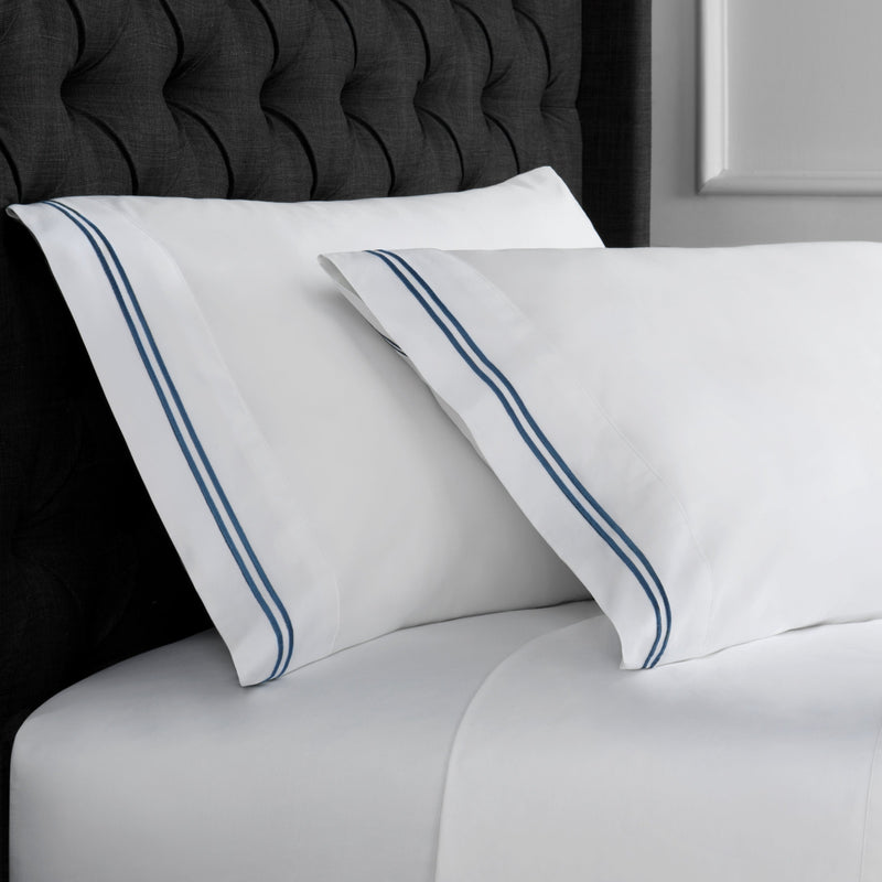 600 Thread Count Double Stripe Embroidered Pillowcases