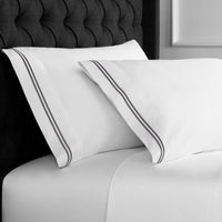 600 Thread Count Double Stripe Embroidered Pillowcases