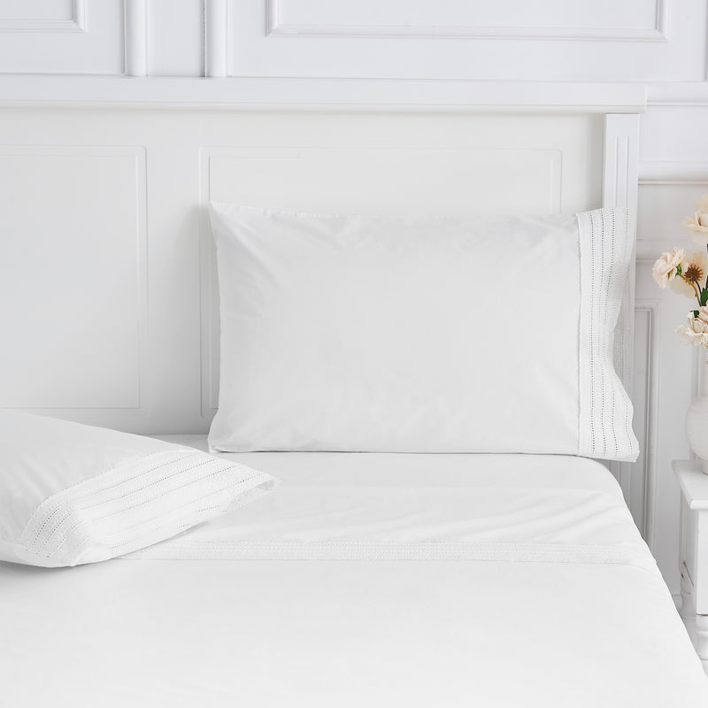 Elizabeth Lace Cotton Percale Sheet Set