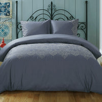 Filigree Embroidered Cotton Duvet Set