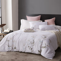 Hydrangea 100% Cotton Embroidered Duvet Set