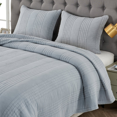 Stonewashed Cotton Quilt Set