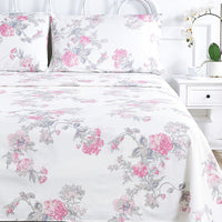 Jardin De Rose Printed Cotton Percale Sheet Set