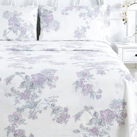 Jardin De Rose Printed Cotton Percale Sheet Set