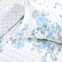 Jardin De Rose Reversible Cotton Percale Quilt Set