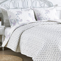 Jardin De Rose Reversible Cotton Percale Quilt Set