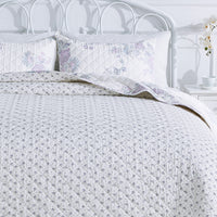 Jardin De Rose Reversible Cotton Percale Quilt Set