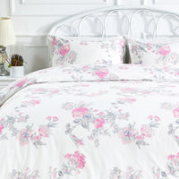 Jardin De Rose Printed Cotton Percale Duvet Set