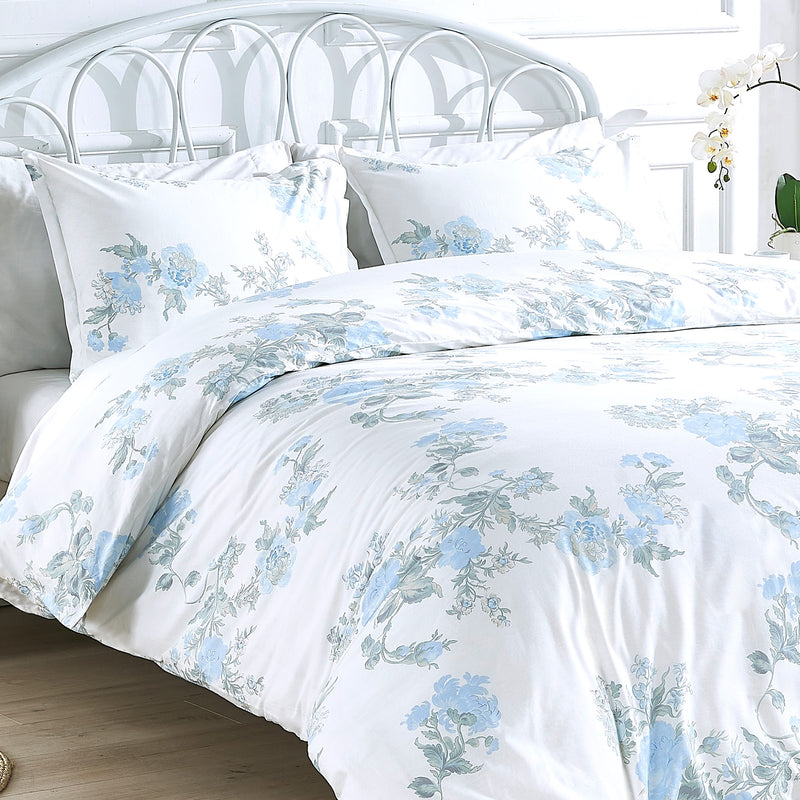 Jardin De Rose Printed Cotton Percale Duvet Set