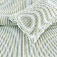 Shirt Stripes Printed Cotton Percale Duvet Set