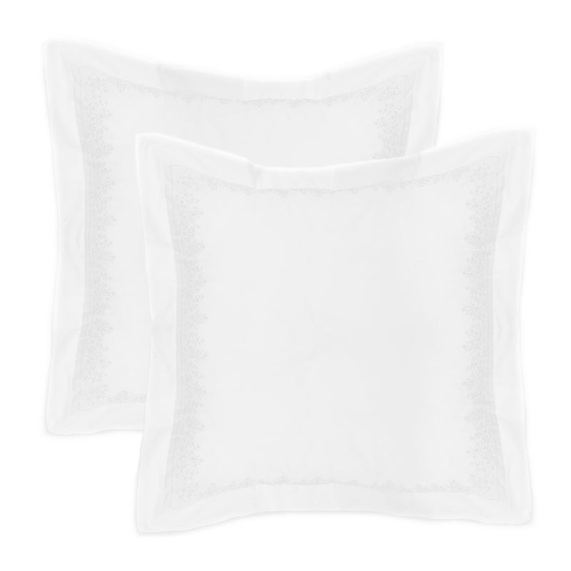 Baby's Breath Embroidered Percale Euro Sham Pairs