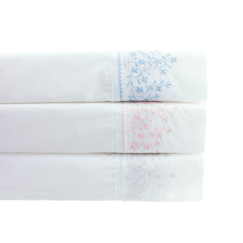 Baby's Breath Embroidered Percale Euro Sham Pairs