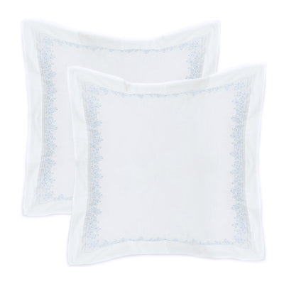 Baby's Breath Embroidered Percale Euro Sham Pairs