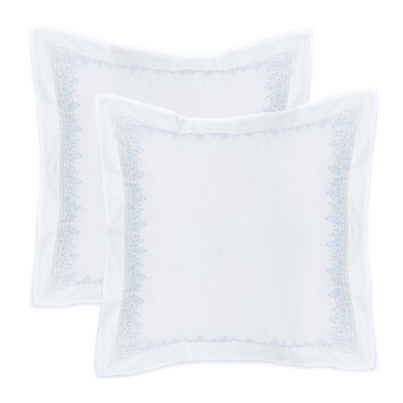 Baby's Breath Embroidered Percale Euro Sham Pairs