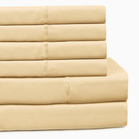 400 Thread Count Wrinkle Free Cotton Sheet Set with Extra Pillowcases