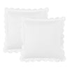 Scallop Frame Embroidered Cotton Percale Euro Sham Pair