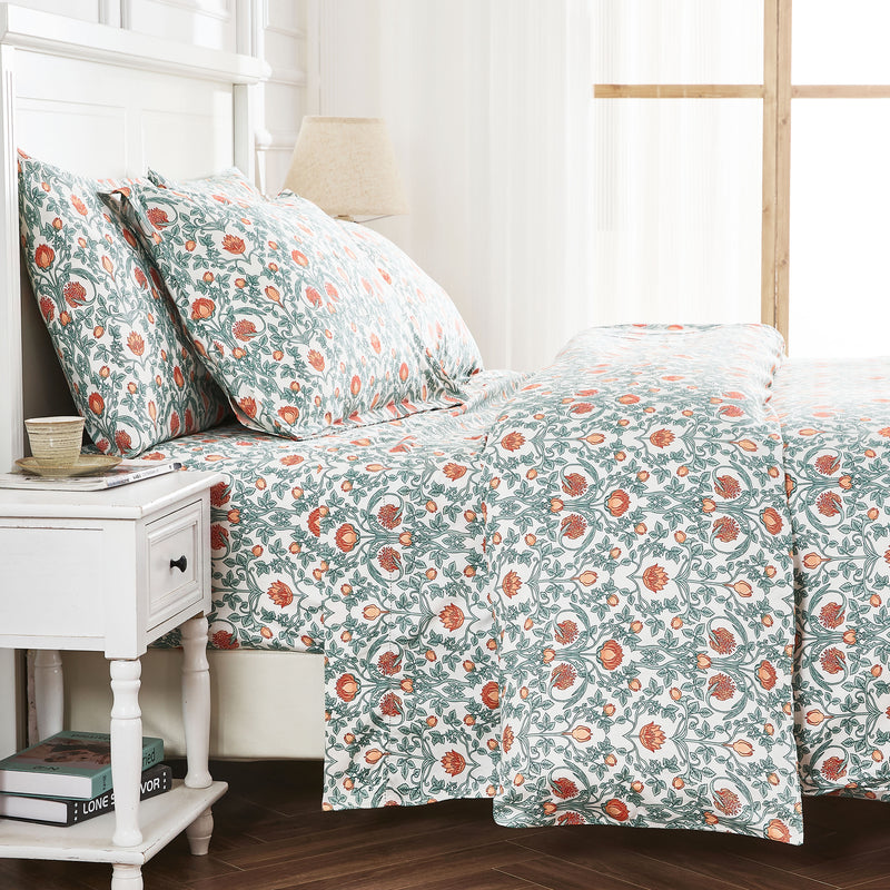 Arts & Crafts Floral Printed Duvet Cover Set