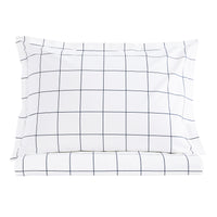 Grid Printed Cotton Percale Duvet Set
