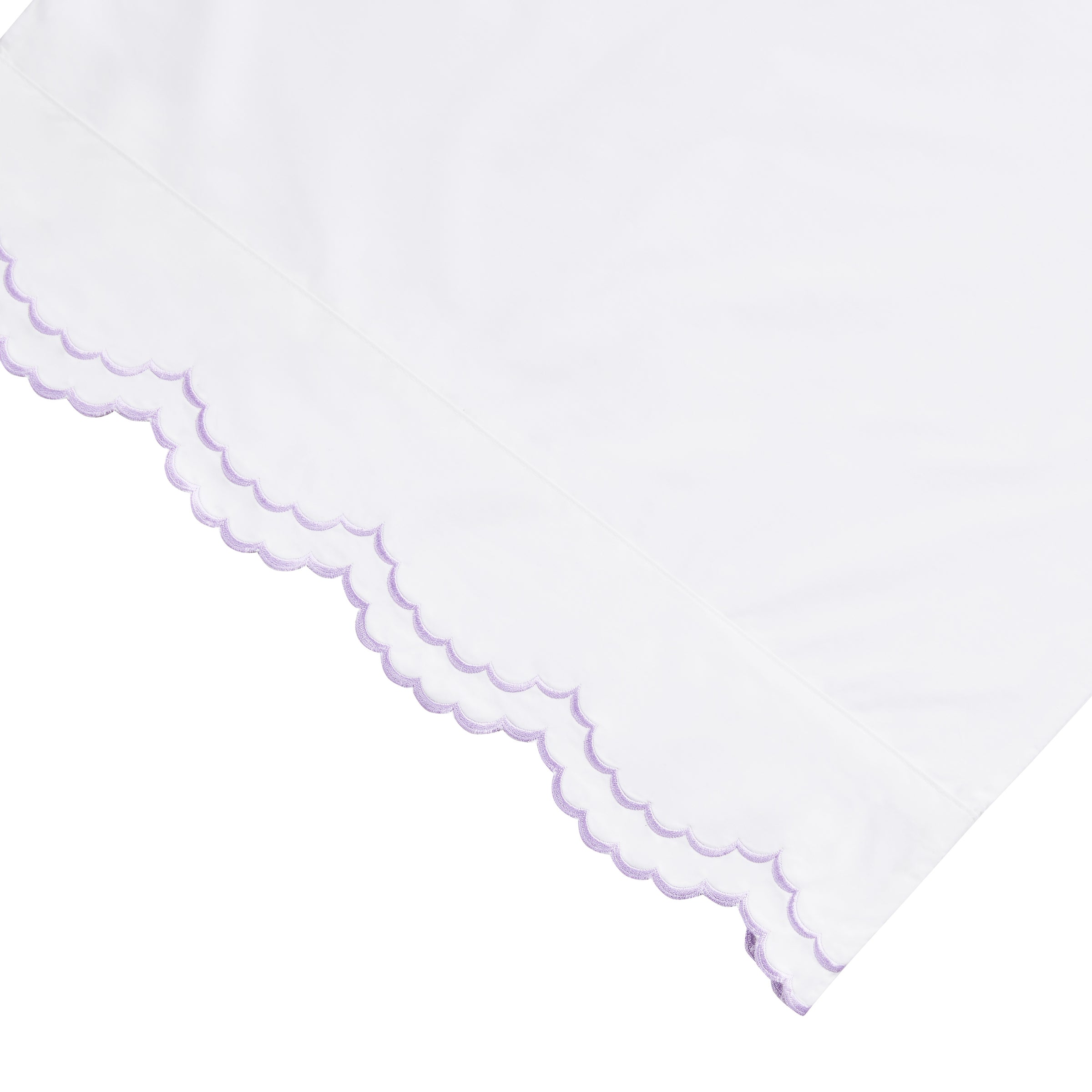 Double Scallop Embroidered Percale Sheet Set