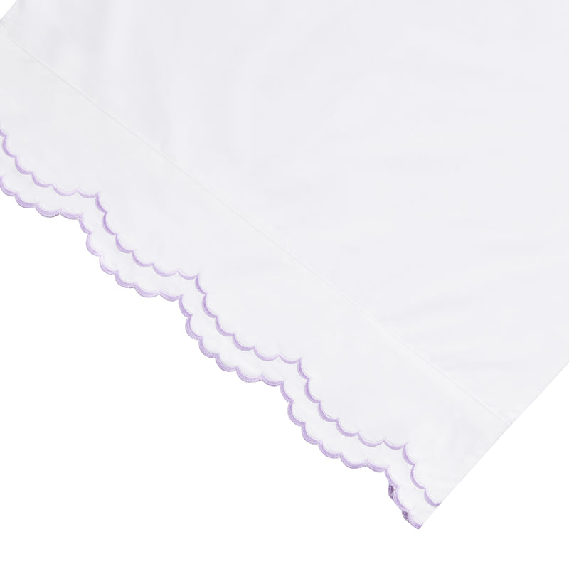 Double Scallop Embroidered Percale Sheet Set