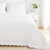 Double Scallop Embroidered Percale Duvet Set