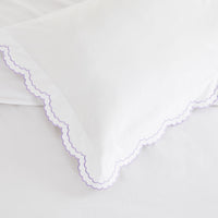 Double Scallop Embroidered Percale Duvet Set