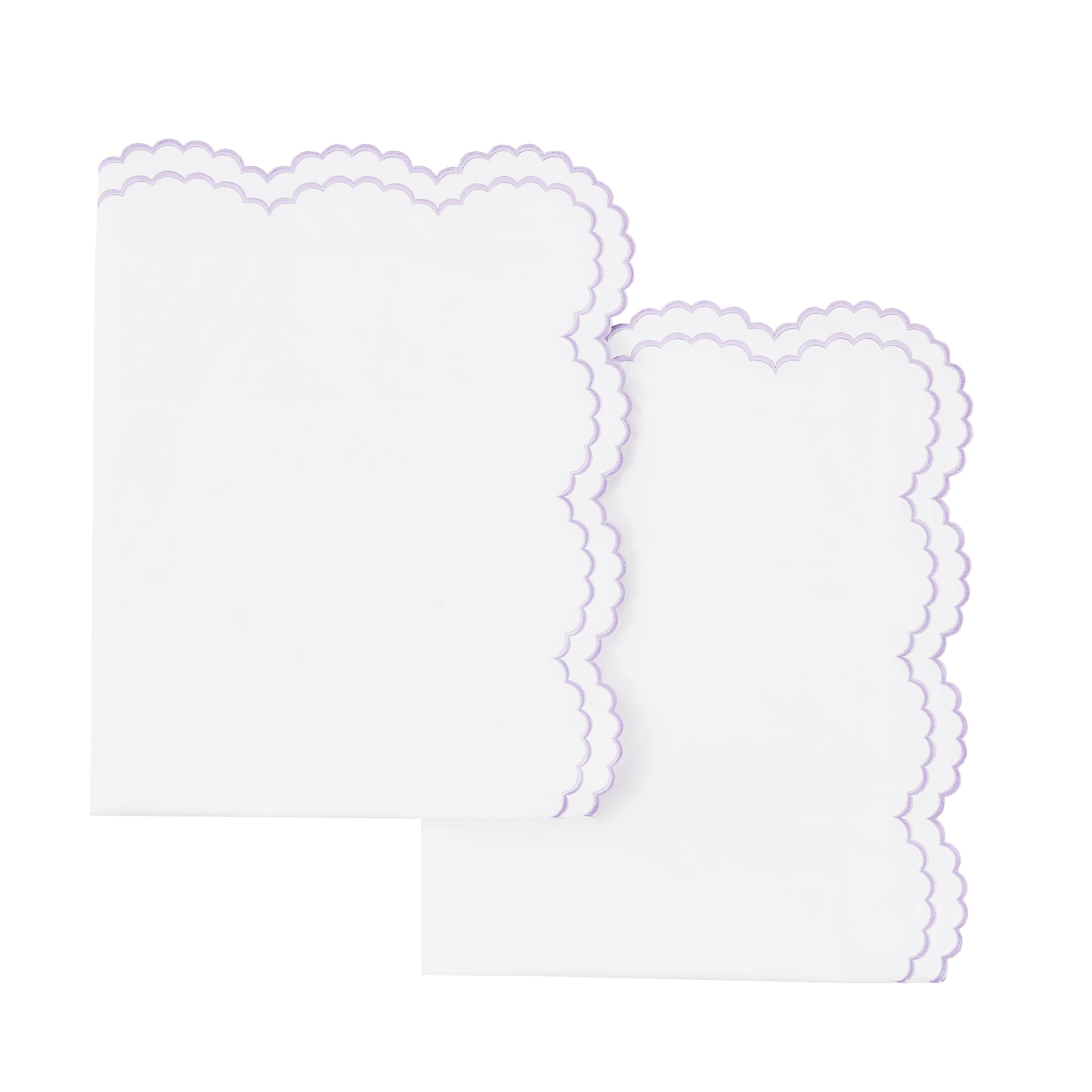 Double Scallop Embroidered Percale Euro Sham Pair