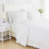 Double Scallop Embroidered Percale Duvet Set