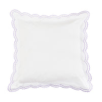 Double Scallop Embroidered Percale Euro Sham Pair