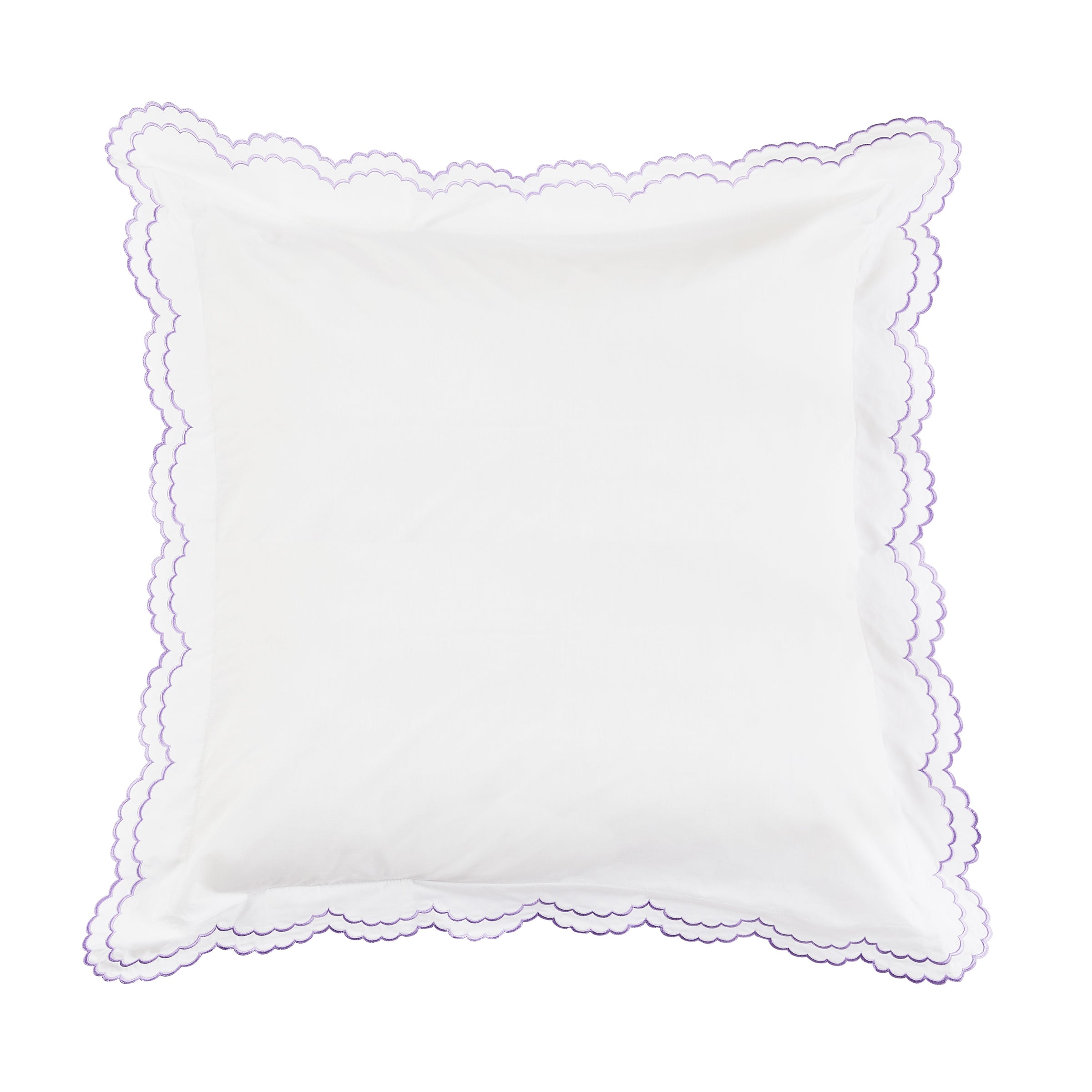 Double Scallop Embroidered Percale Euro Sham Pair