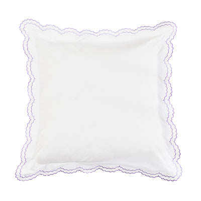 Double Scallop Embroidered Percale Euro Sham Pair