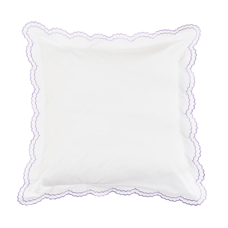 Double Scallop Embroidered Percale Euro Sham Pair