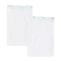 Double Scallop Embroidered Percale Pillowcase Pair