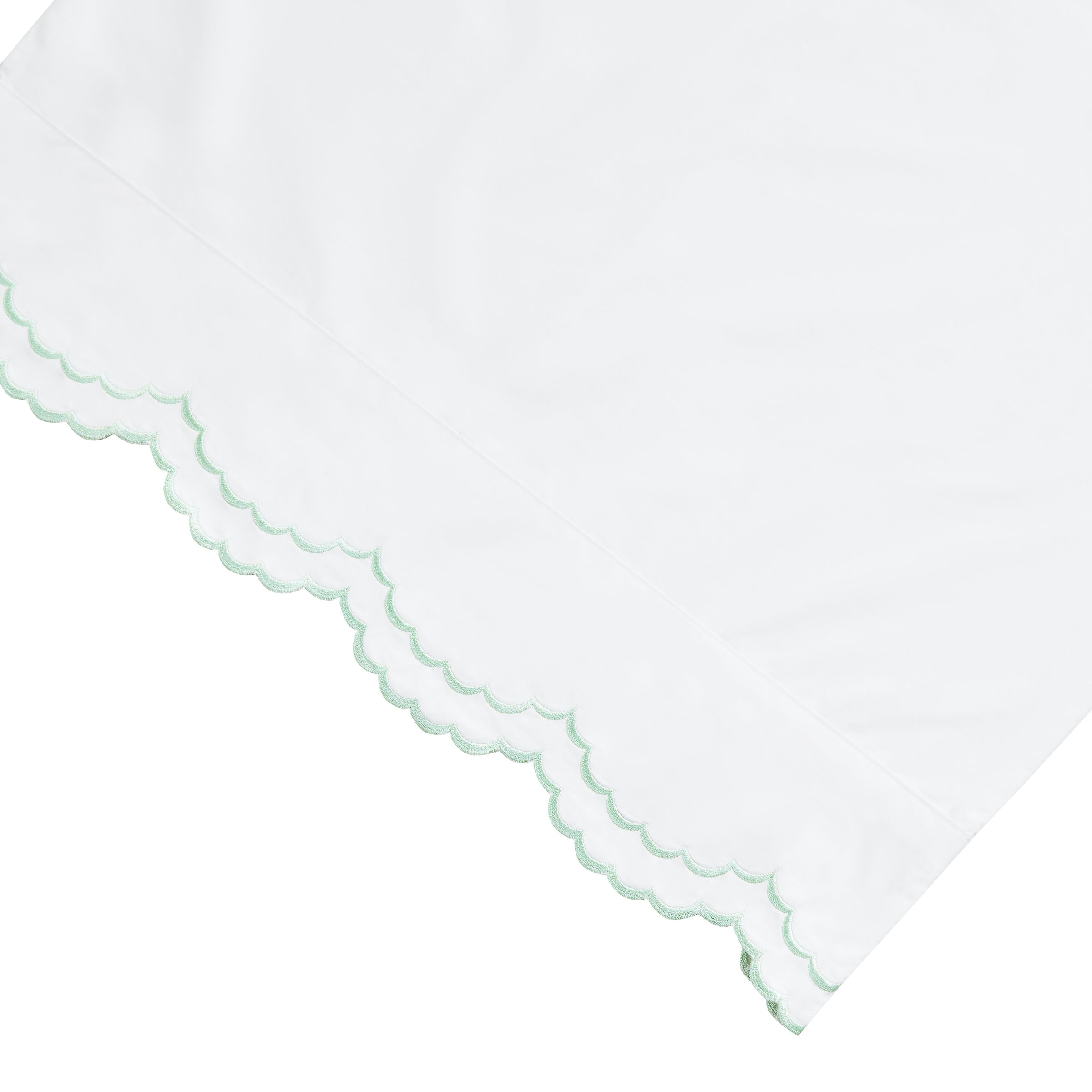 Double Scallop Embroidered Percale Sheet Set