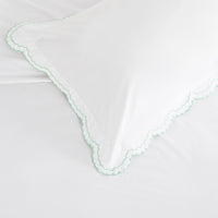 Double Scallop Embroidered Percale Duvet Set