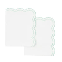 Double Scallop Embroidered Percale Euro Sham Pair