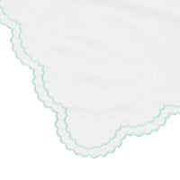 Double Scallop Embroidered Percale Duvet Set