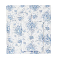 Petit Floral Toile Printed Cotton Percale Sheet Set