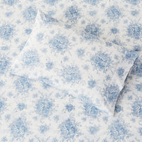Petit Floral Toile Printed Cotton Percale Sheet Set