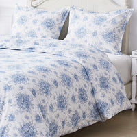 Petit Floral Toile Printed Cotton Percale Duvet Set