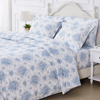 Petit Floral Toile Printed Cotton Percale Duvet Set