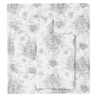 Petit Floral Toile Printed Cotton Percale Sheet Set