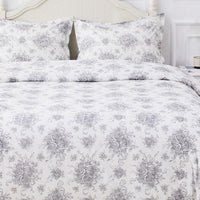 Petit Floral Toile Printed Cotton Percale Duvet Set